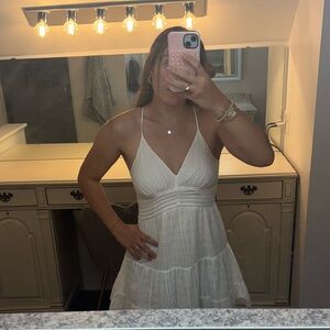 Flowy White Strap Sundress